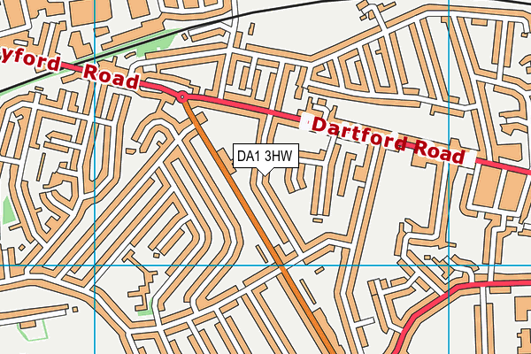 DA1 3HW map - OS VectorMap District (Ordnance Survey)
