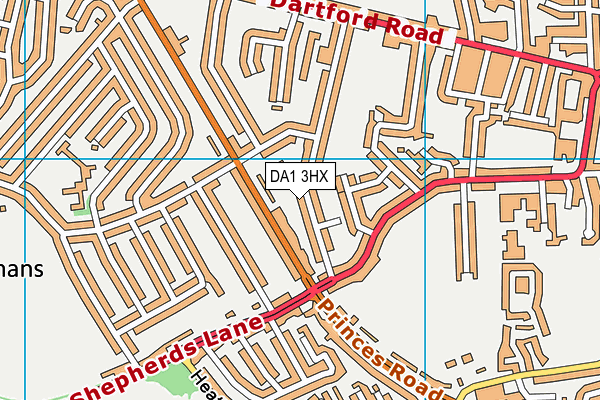 DA1 3HX map - OS VectorMap District (Ordnance Survey)