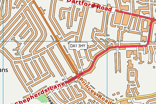 DA1 3HY map - OS VectorMap District (Ordnance Survey)