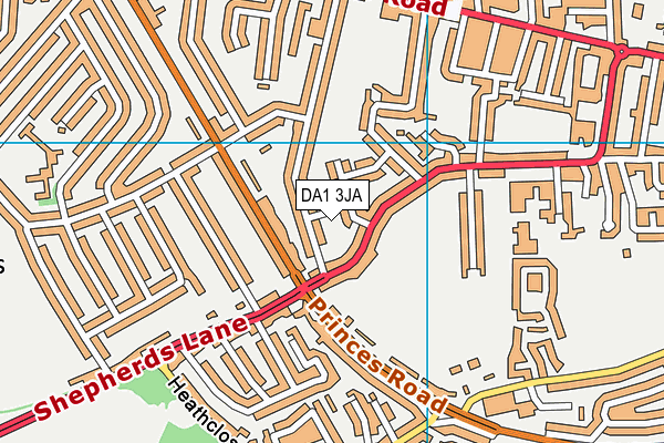 DA1 3JA map - OS VectorMap District (Ordnance Survey)
