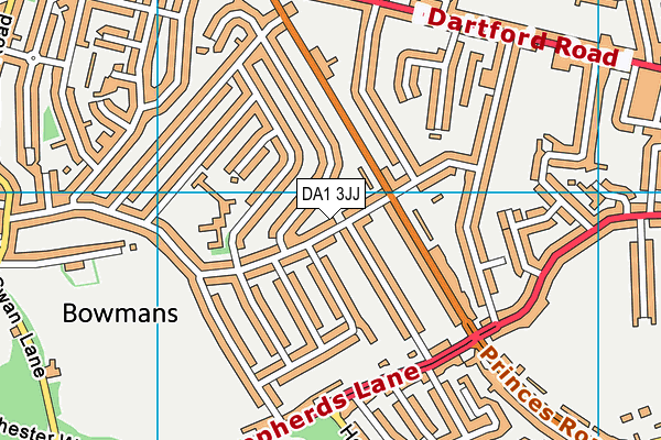 DA1 3JJ map - OS VectorMap District (Ordnance Survey)