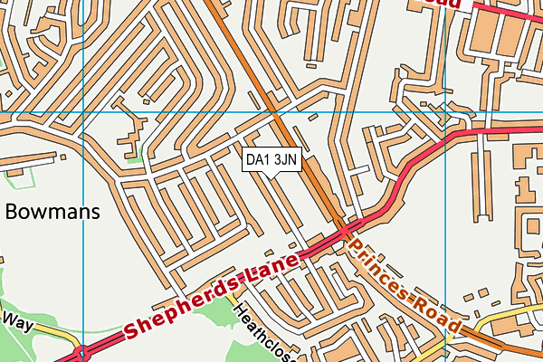 DA1 3JN map - OS VectorMap District (Ordnance Survey)