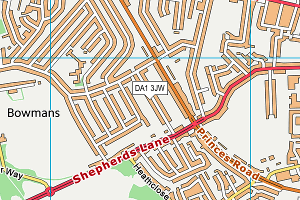 DA1 3JW map - OS VectorMap District (Ordnance Survey)