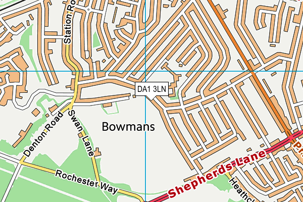 DA1 3LN map - OS VectorMap District (Ordnance Survey)