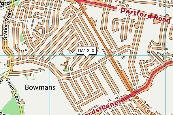 DA1 3LX map - OS VectorMap District (Ordnance Survey)