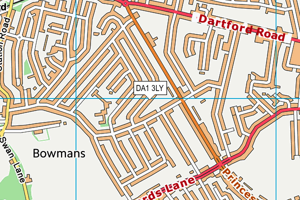 DA1 3LY map - OS VectorMap District (Ordnance Survey)