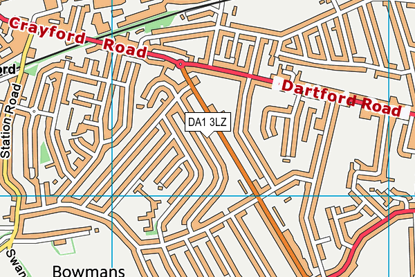 DA1 3LZ map - OS VectorMap District (Ordnance Survey)