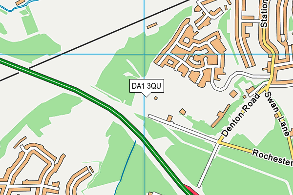 DA1 3QU map - OS VectorMap District (Ordnance Survey)