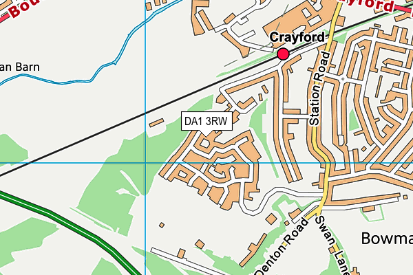 DA1 3RW map - OS VectorMap District (Ordnance Survey)