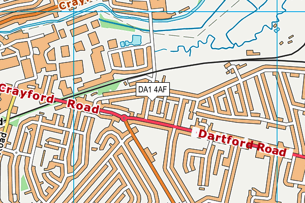 DA1 4AF map - OS VectorMap District (Ordnance Survey)