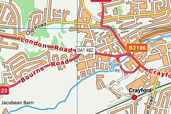 DA1 4BZ map - OS VectorMap District (Ordnance Survey)