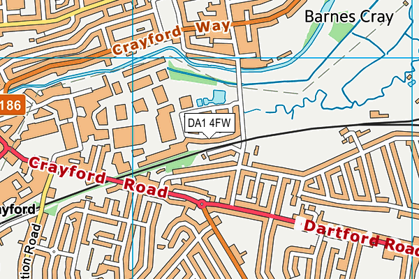 DA1 4FW map - OS VectorMap District (Ordnance Survey)