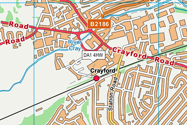 DA1 4HW map - OS VectorMap District (Ordnance Survey)