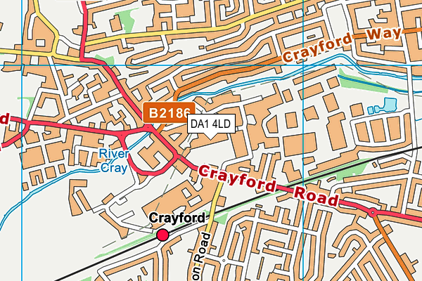 Puregym (Crayford) map (DA1 4LD) - OS VectorMap District (Ordnance Survey)