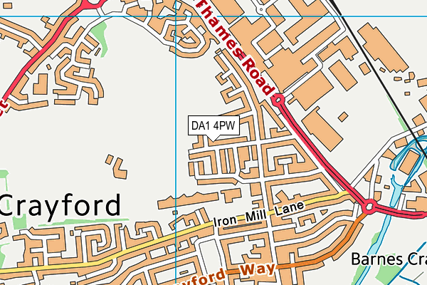 DA1 4PW map - OS VectorMap District (Ordnance Survey)