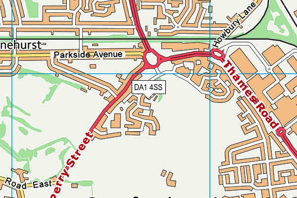 DA1 4SS map - OS VectorMap District (Ordnance Survey)