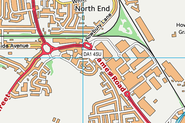DA1 4SU map - OS VectorMap District (Ordnance Survey)