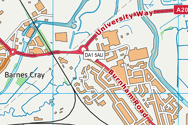 DA1 5AU map - OS VectorMap District (Ordnance Survey)