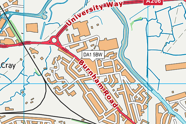 DA1 5BW map - OS VectorMap District (Ordnance Survey)