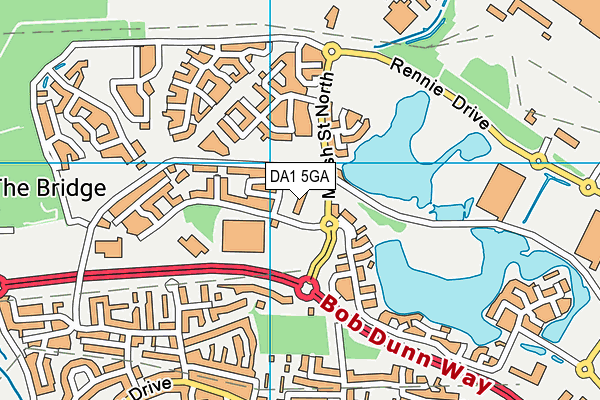 DA1 5GA map - OS VectorMap District (Ordnance Survey)