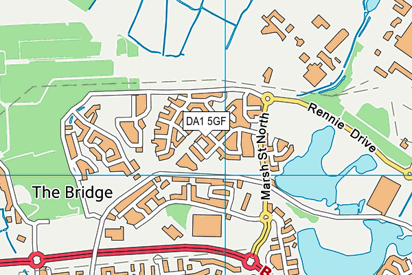 DA1 5GF map - OS VectorMap District (Ordnance Survey)