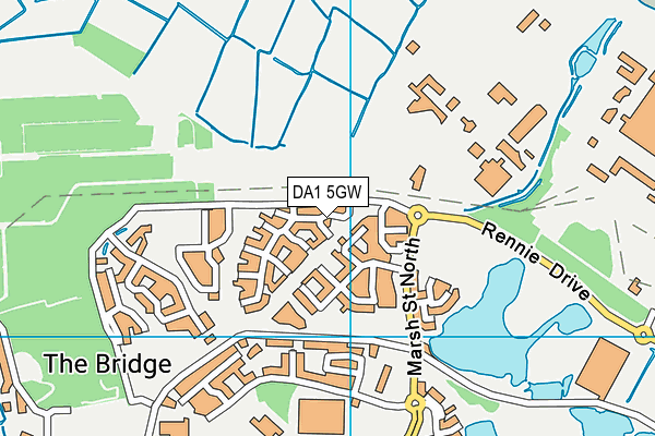 DA1 5GW map - OS VectorMap District (Ordnance Survey)