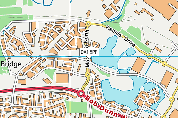 DA1 5PF map - OS VectorMap District (Ordnance Survey)