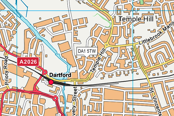 DA1 5TW map - OS VectorMap District (Ordnance Survey)
