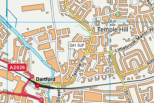 DA1 5UF map - OS VectorMap District (Ordnance Survey)