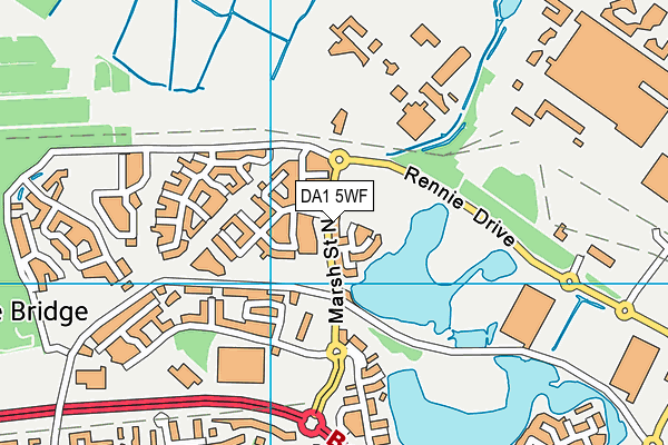 DA1 5WF map - OS VectorMap District (Ordnance Survey)