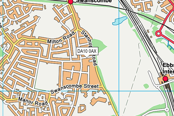 DA10 0AX map - OS VectorMap District (Ordnance Survey)