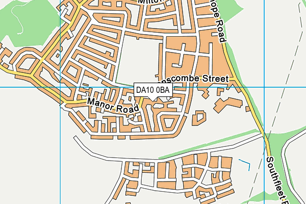 DA10 0BA map - OS VectorMap District (Ordnance Survey)