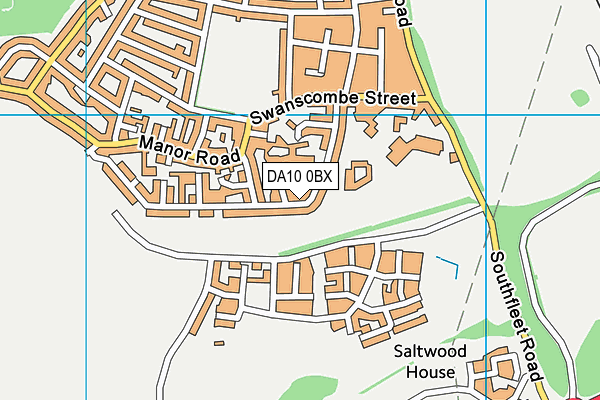 DA10 0BX map - OS VectorMap District (Ordnance Survey)