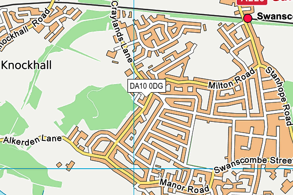 DA10 0DG map - OS VectorMap District (Ordnance Survey)