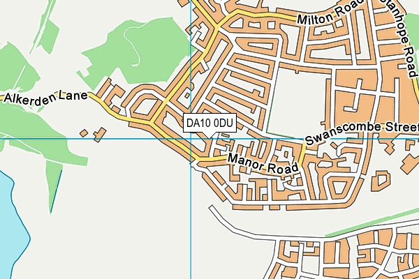 DA10 0DU map - OS VectorMap District (Ordnance Survey)