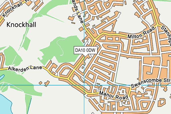 DA10 0DW map - OS VectorMap District (Ordnance Survey)