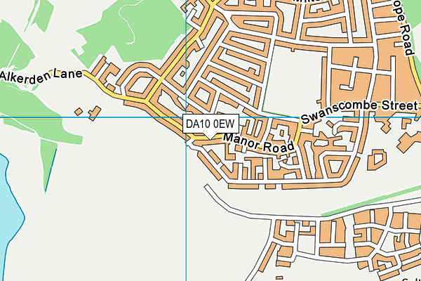 DA10 0EW map - OS VectorMap District (Ordnance Survey)