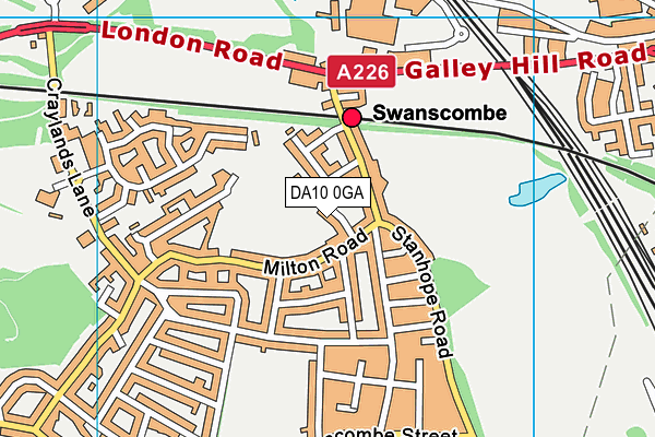 DA10 0GA map - OS VectorMap District (Ordnance Survey)
