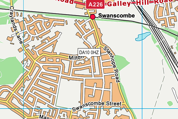 DA10 0HZ map - OS VectorMap District (Ordnance Survey)
