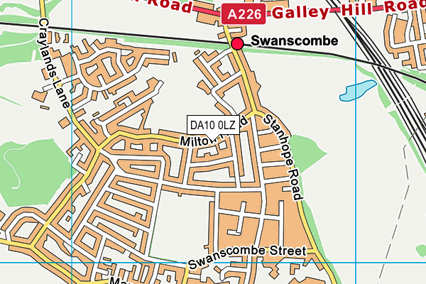 DA10 0LZ map - OS VectorMap District (Ordnance Survey)