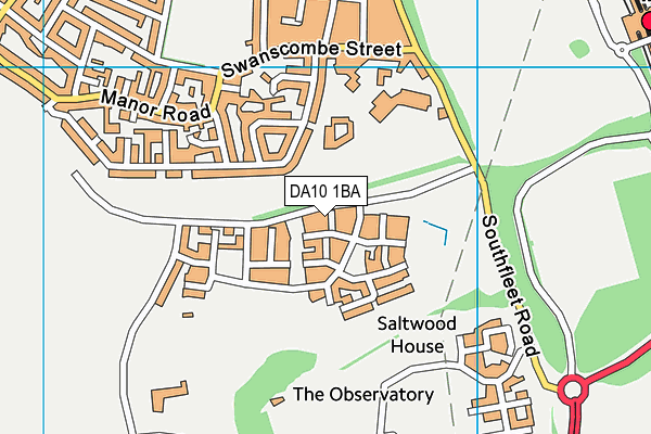 DA10 1BA map - OS VectorMap District (Ordnance Survey)