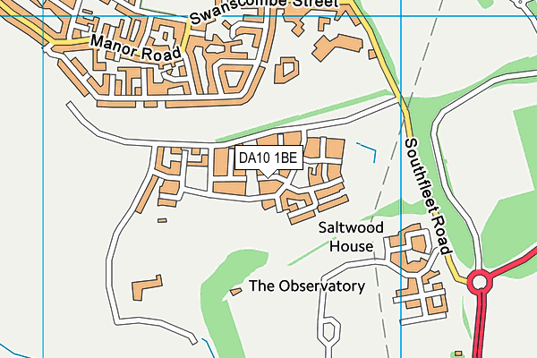 DA10 1BE map - OS VectorMap District (Ordnance Survey)