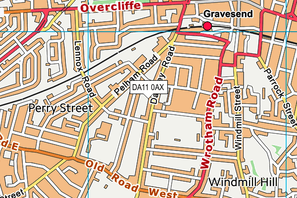 DA11 0AX map - OS VectorMap District (Ordnance Survey)