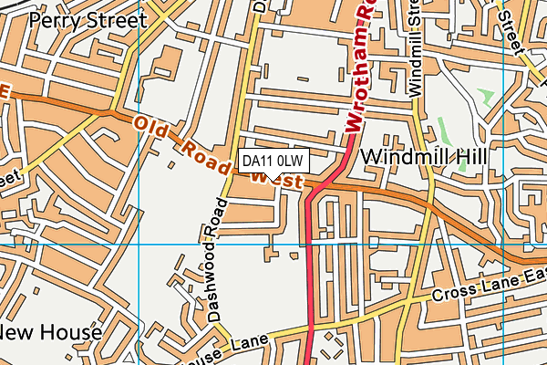 DA11 0LW map - OS VectorMap District (Ordnance Survey)