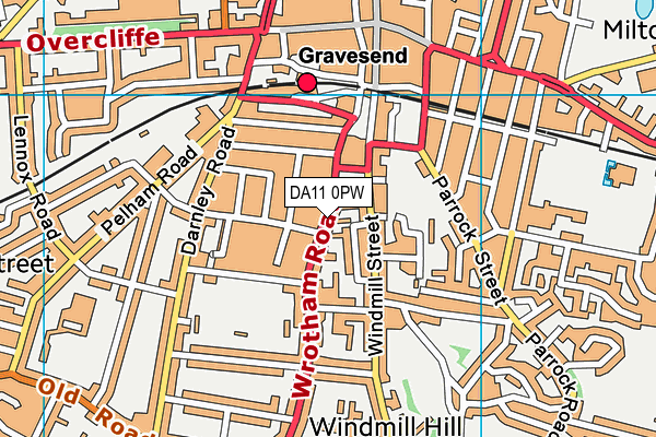 DA11 0PW map - OS VectorMap District (Ordnance Survey)