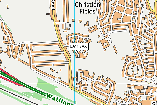 DA11 7AA map - OS VectorMap District (Ordnance Survey)