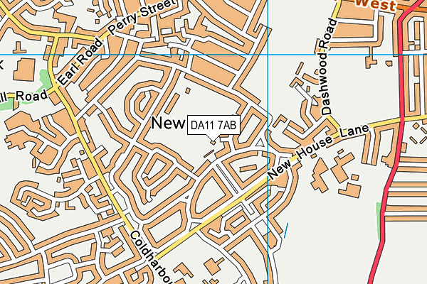 DA11 7AB map - OS VectorMap District (Ordnance Survey)