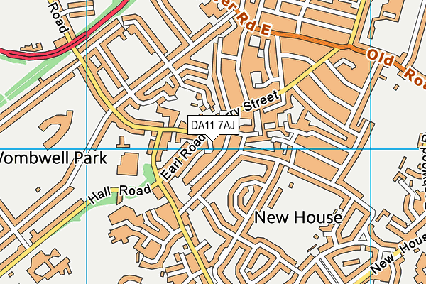DA11 7AJ map - OS VectorMap District (Ordnance Survey)