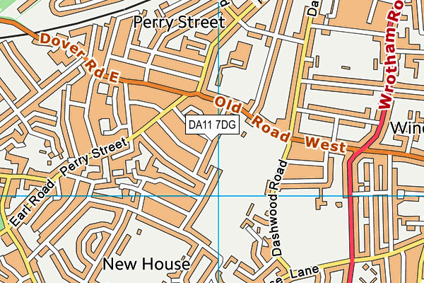 DA11 7DG map - OS VectorMap District (Ordnance Survey)