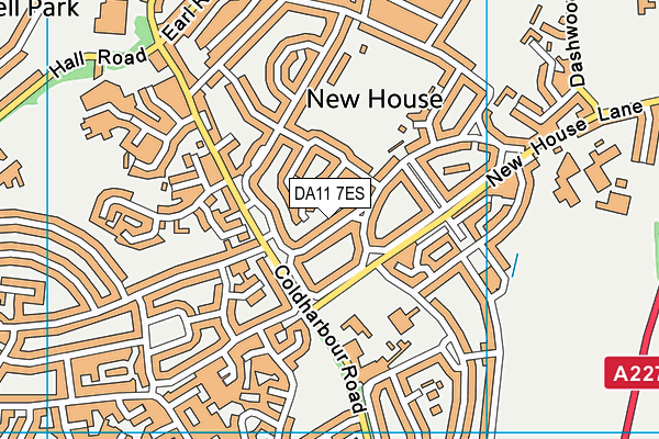 DA11 7ES map - OS VectorMap District (Ordnance Survey)